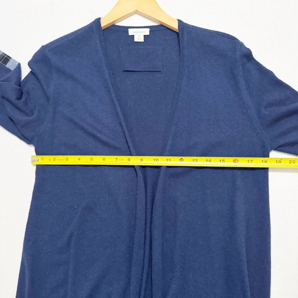 Sundance Unseen Beauty Patchwork Elbow Wool Blend Longline Sweater Blue Medium - Picture 5 of 9